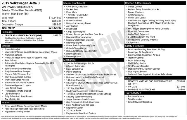 Used 2019 Volkswagen Jetta S w/ Driver Assistance Package image 38