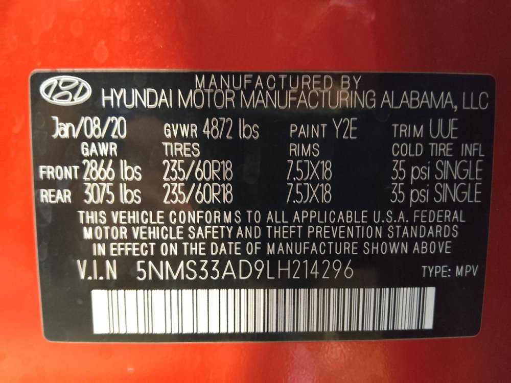 Used 2020 Hyundai Santa Fe SEL w/ Convenience + Premium Package FWD image 33