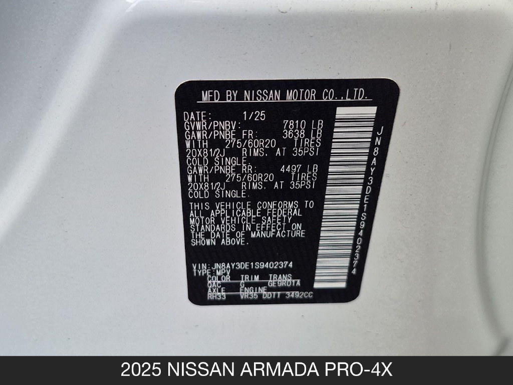 Certified 2025 Nissan Armada PRO-4X w/ Convenience Package AWD/4WD image 26