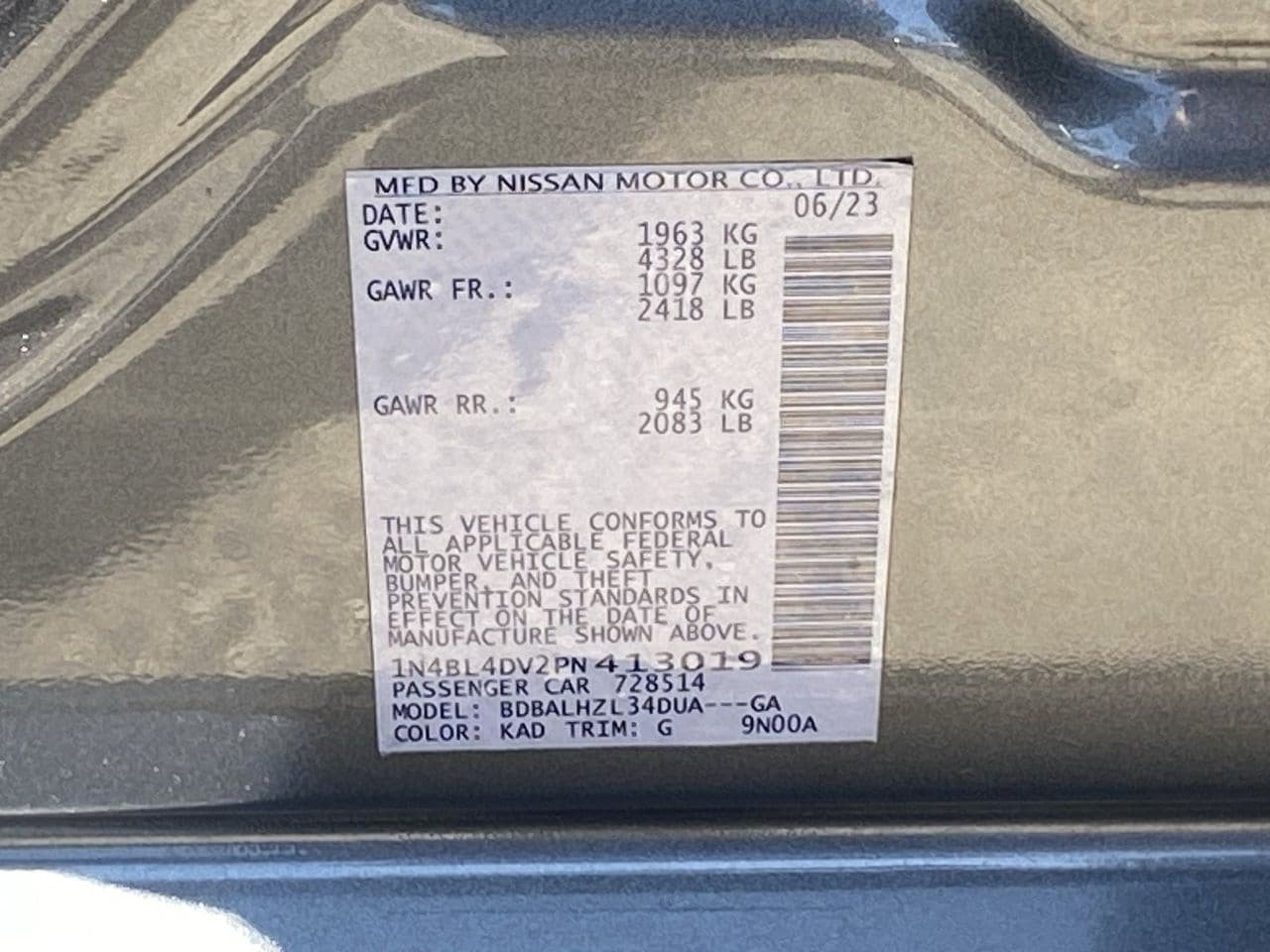 Certified 2023 Nissan Altima 2.5 SV FWD image 34