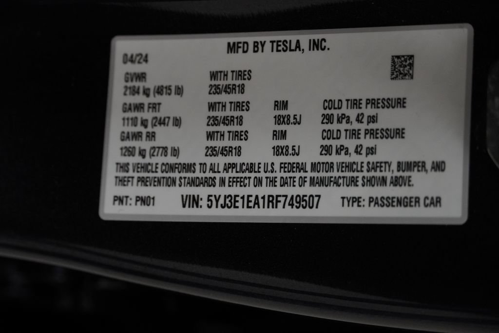 Used 2024 Tesla Model 3 Standard Range RWD image 48