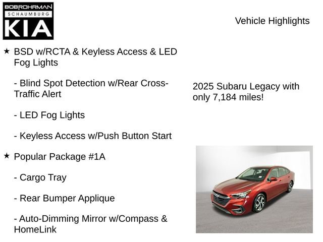 Used 2025 Subaru Legacy Premium w/ Popular Package #1A image 8