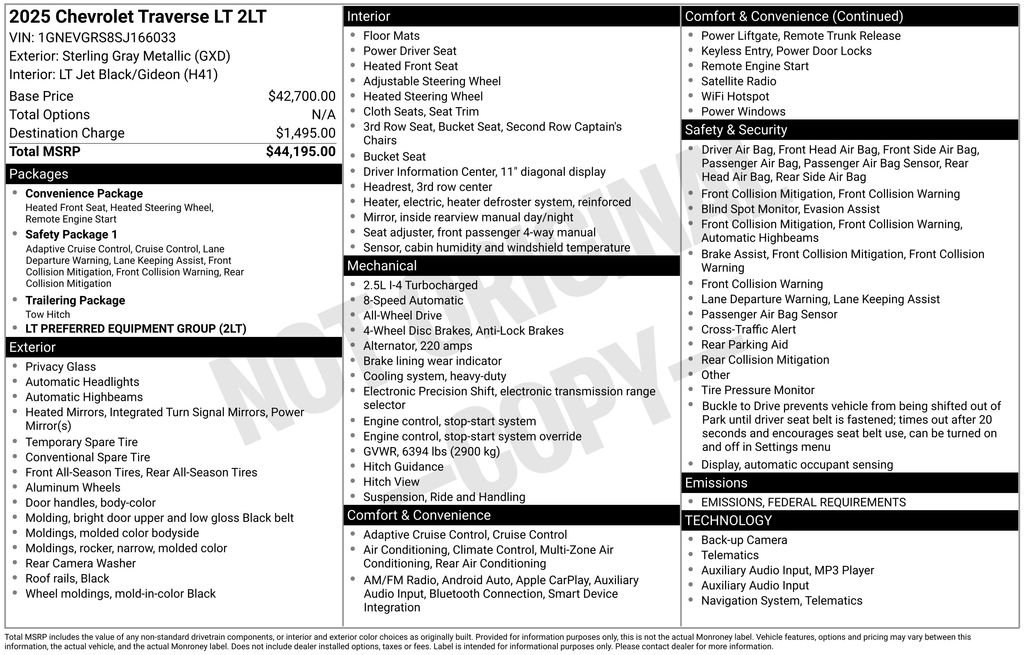 Used 2025 Chevrolet Traverse LT image 2