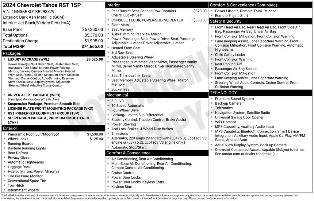 Used 2024 Chevrolet Tahoe RST w/ Luxury Package AWD/4WD image 28