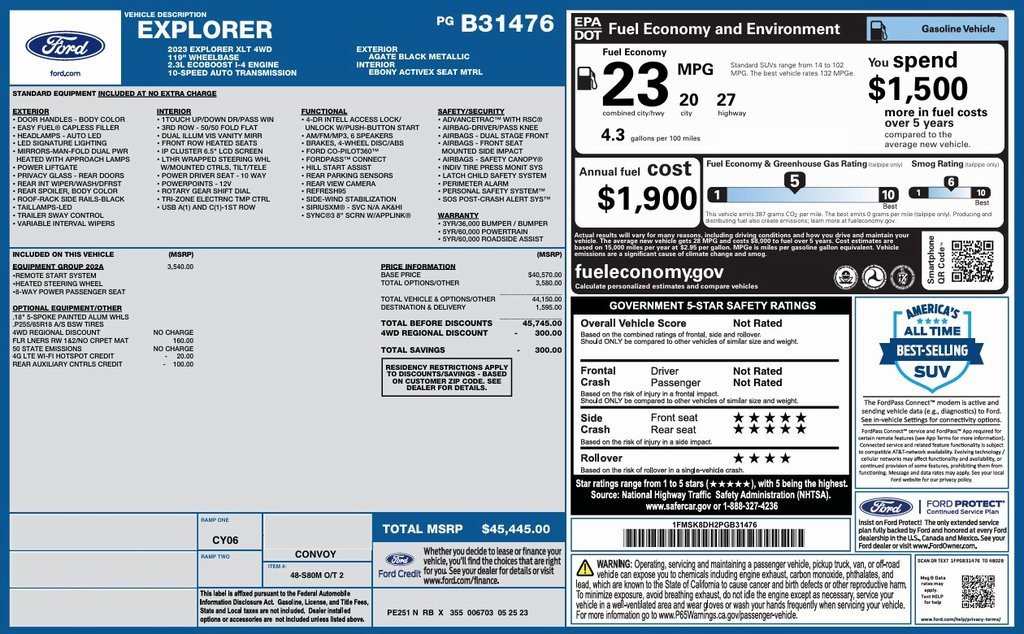 Used 2023 Ford Explorer XLT w/ Equipment Group 202A image 5