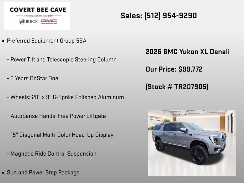 New 2026 GMC Yukon XL Denali w/ Sun & Power Step Package AWD/4WD image 13