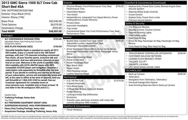 Used 2012 GMC Sierra 1500 SLT w/ SLT Convenience Package AWD/4WD image 3