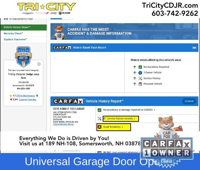 Used 2015 Ford F150 Lariat w/ Equipment Group 501A Mid image 14