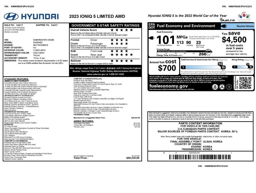 Used 2023 Hyundai Ioniq 5 Limited AWD/4WD image 2