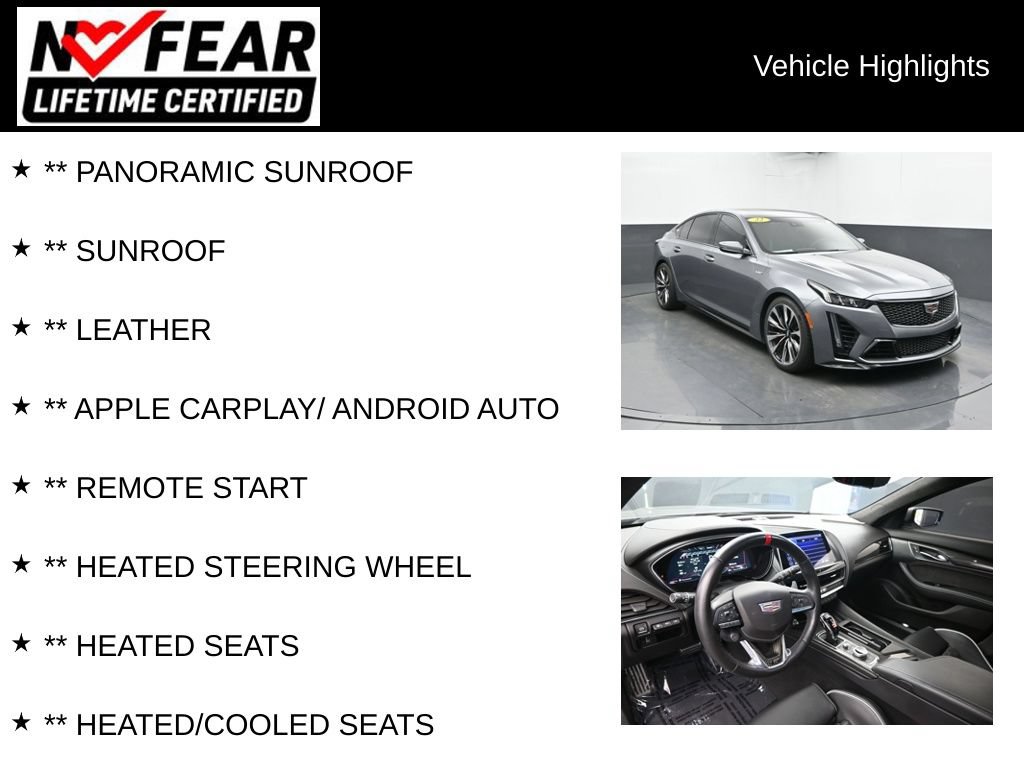 Used 2022 Cadillac CT5 V Blackwing w/ Parking Package RWD image 2