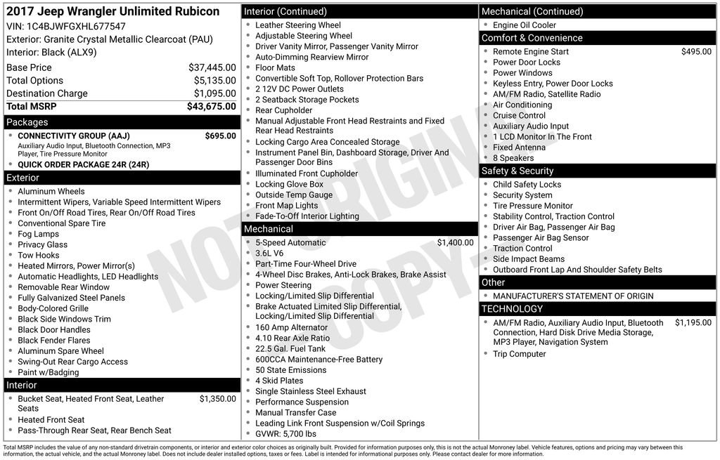 Used 2017 Jeep Wrangler Unlimited Rubicon w/ Connectivity Group image 6