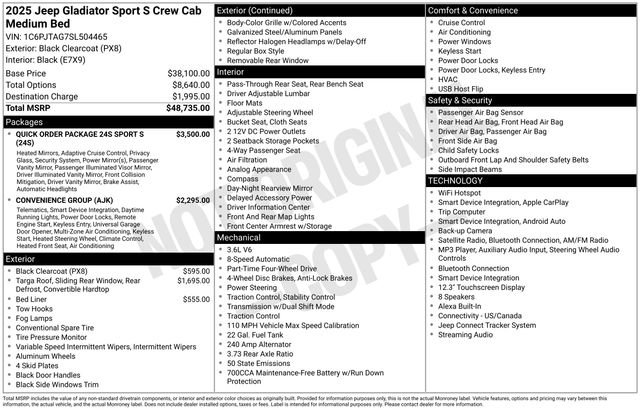 Used 2025 Jeep Gladiator Sport AWD/4WD image 6