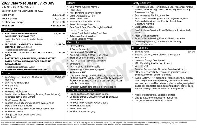 New 2027 Chevrolet Blazer EV RS AWD/4WD image 4