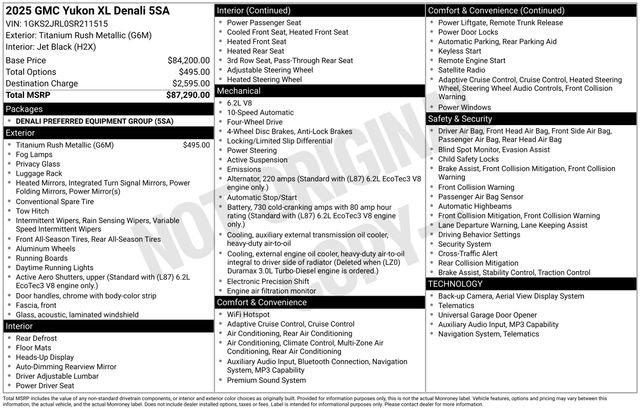Certified 2025 GMC Yukon XL Denali AWD/4WD image 42