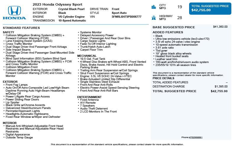 Used 2023 Honda Odyssey Sport image 3