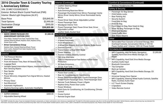 Used 2016 Chrysler Town & Country Touring-L FWD image 5