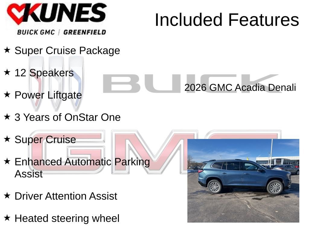 New 2026 GMC Acadia Denali w/ Super Cruise Package image 3