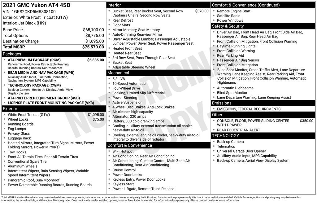 Used 2021 GMC Yukon AT4 w/ AT4 Premium Package image 41