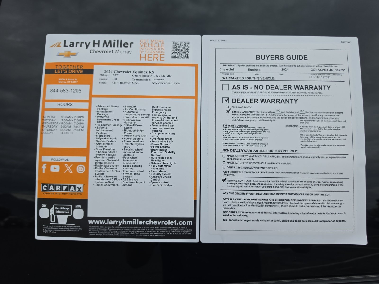 Certified 2024 Chevrolet Equinox RS w/ RS Leather Package AWD/4WD image 35