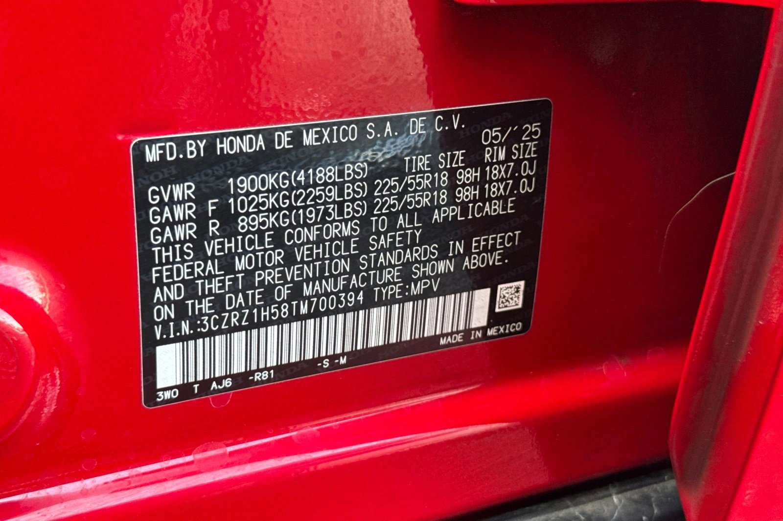 Certified 2026 Honda HR-V Sport image 20