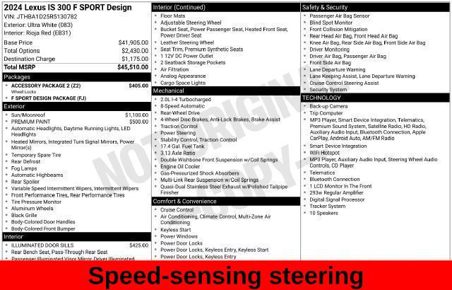 Used 2024 Lexus IS 300 F Sport w/ Accessory Package 2 RWD image 32