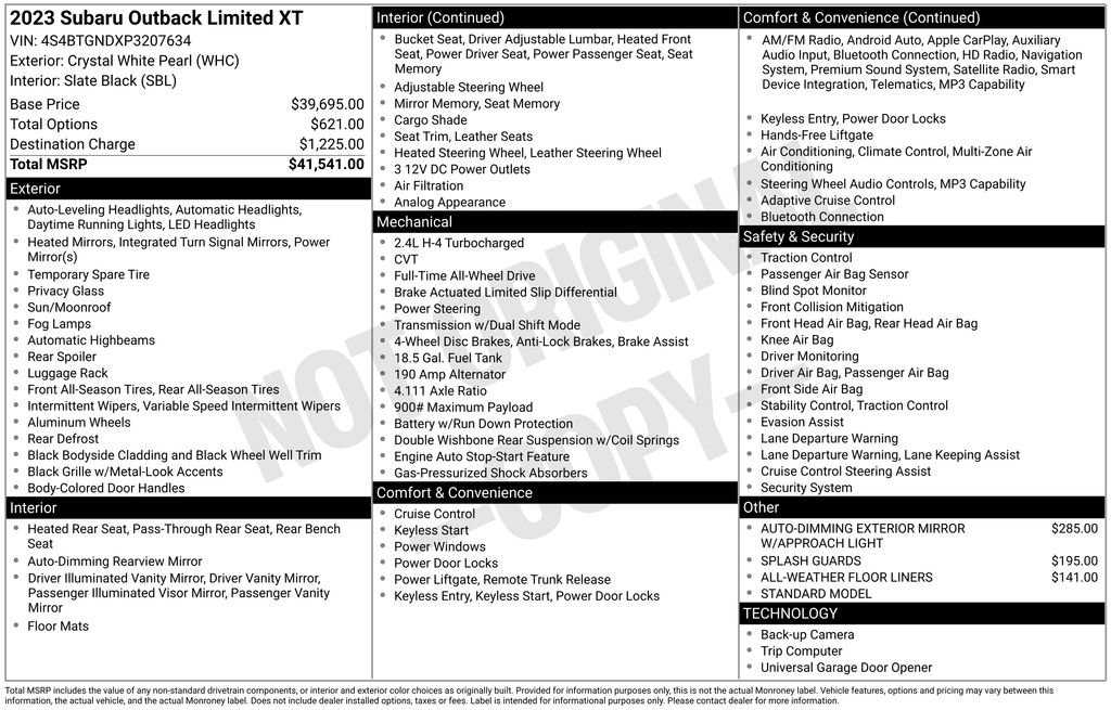 Used 2023 Subaru Outback Limited XT image 17