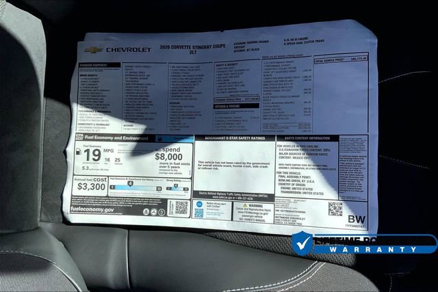 New 2026 Chevrolet Corvette Stingray w/ Z51 Performance Package image 13