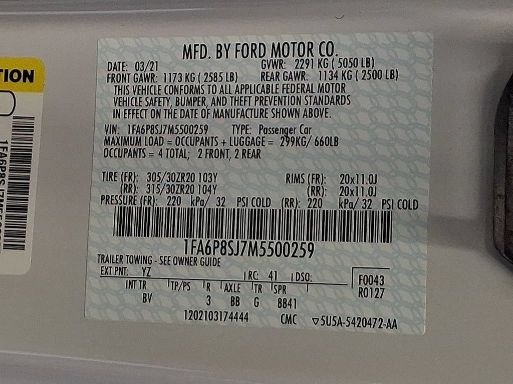 Certified 2021 Ford Mustang Shelby GT500 w/ Technology Package RWD image 20