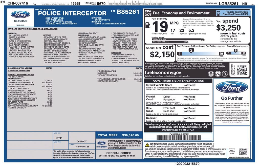 Used 2020 Ford Explorer 4WD Police Interceptor image 15
