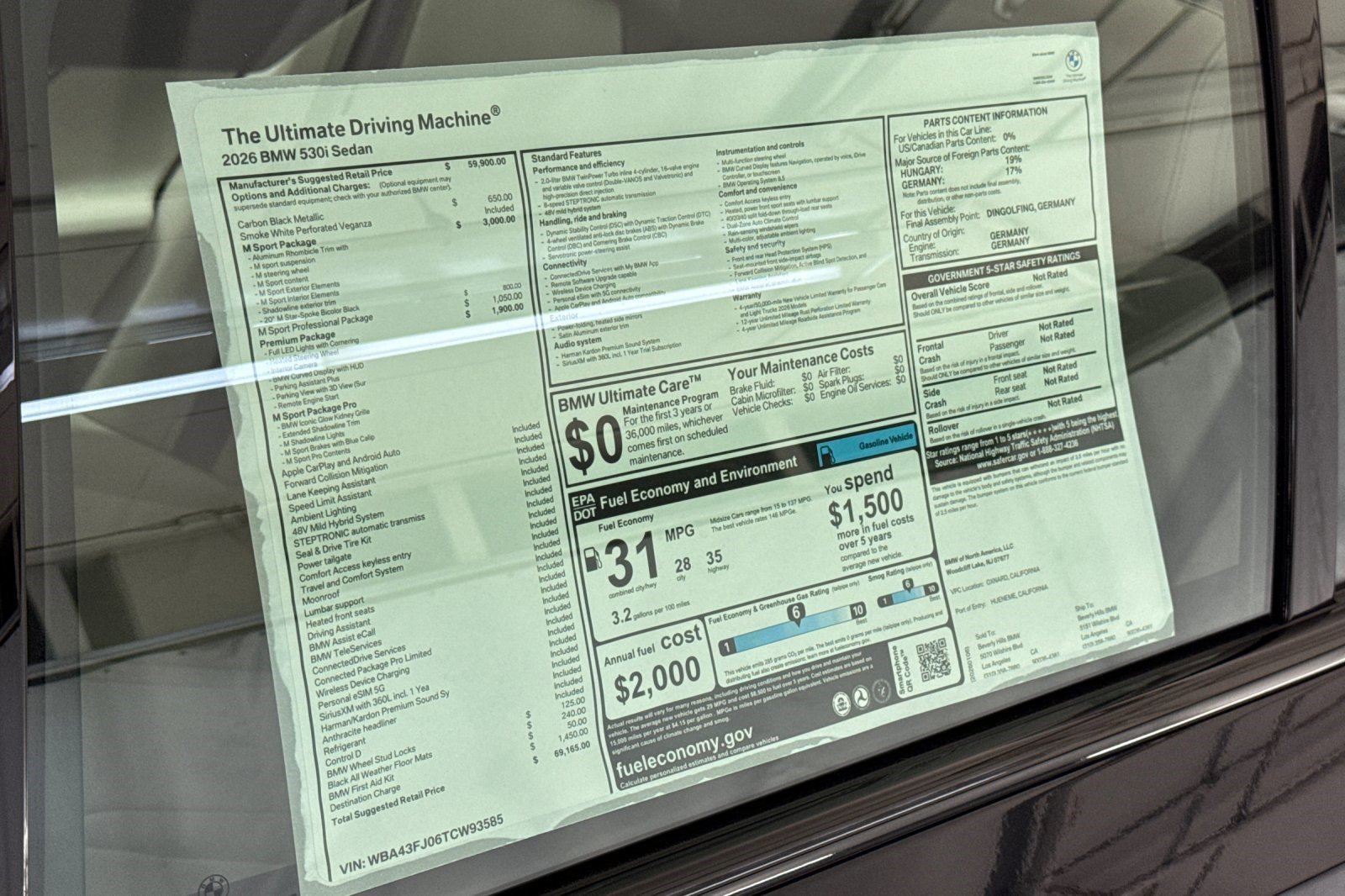 Used 2026 BMW 530i w/ M Sport Package RWD image 29