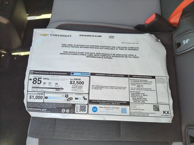 New 2026 Chevrolet Blazer EV SS w/ LPO, Blackout Package AWD/4WD image 18