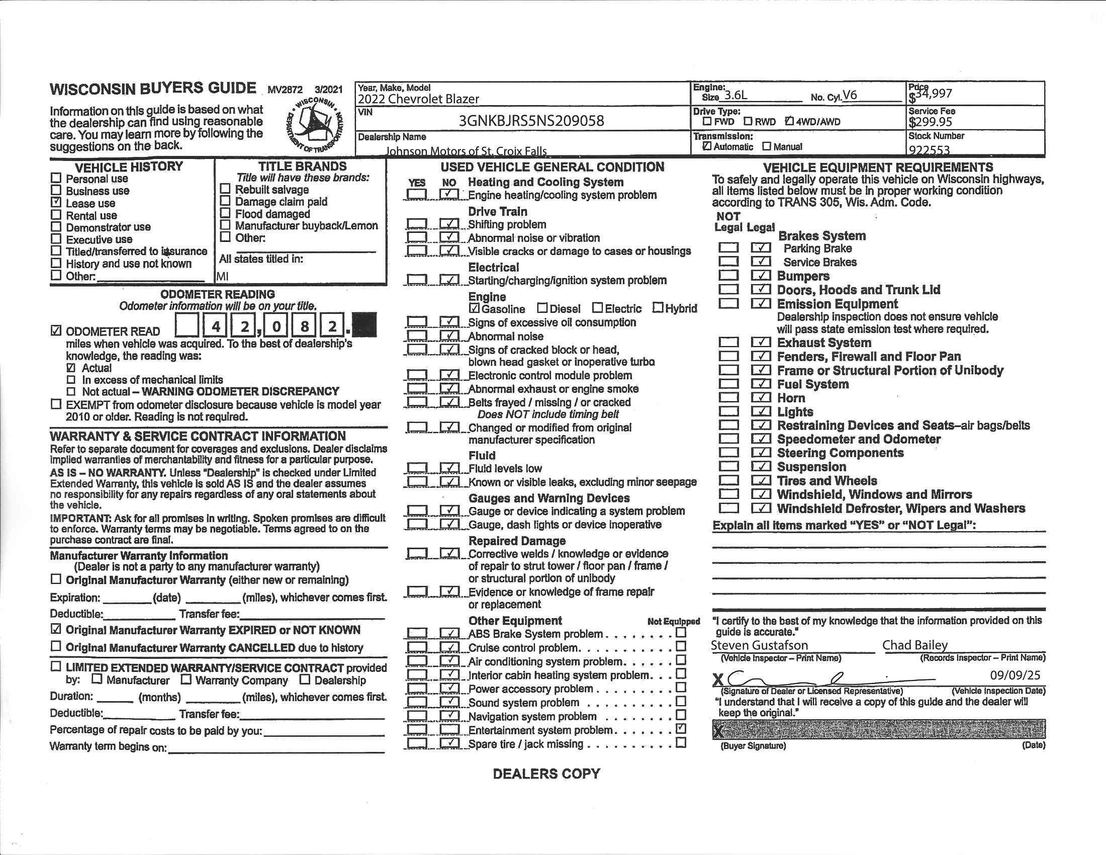 Used 2022 Chevrolet Blazer LT w/ Sound & Technology Package image 22