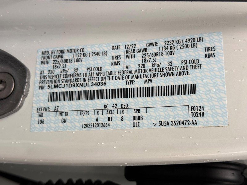 Certified 2022 Lincoln Corsair AWD w/ Equipment Group 101A image 24