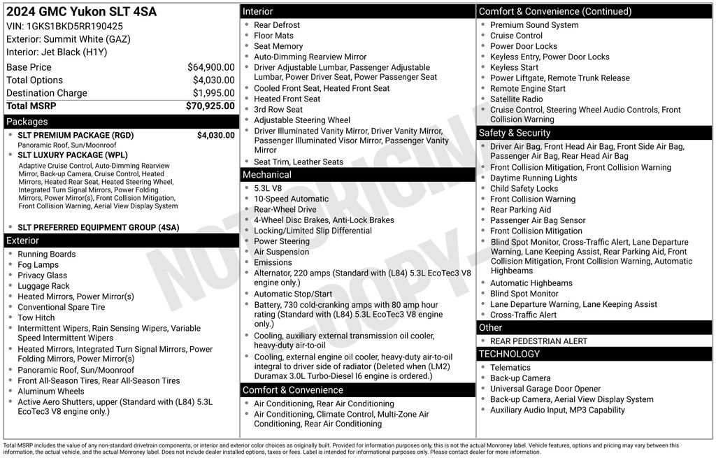 Certified 2024 GMC Yukon SLT w/ SLT Premium Package RWD image 55