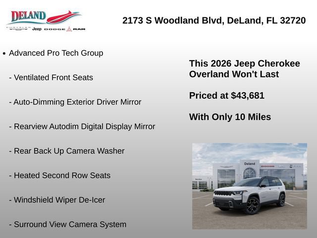 New 2026 Jeep Cherokee Overland w/ Advanced Pro Tech Group AWD/4WD image 9