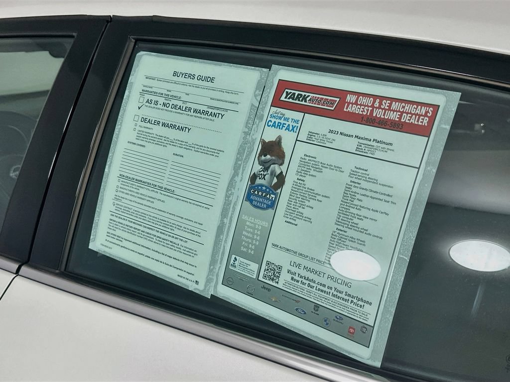 Certified 2023 Nissan Maxima Platinum w/ Sport Mat Group FWD image 13