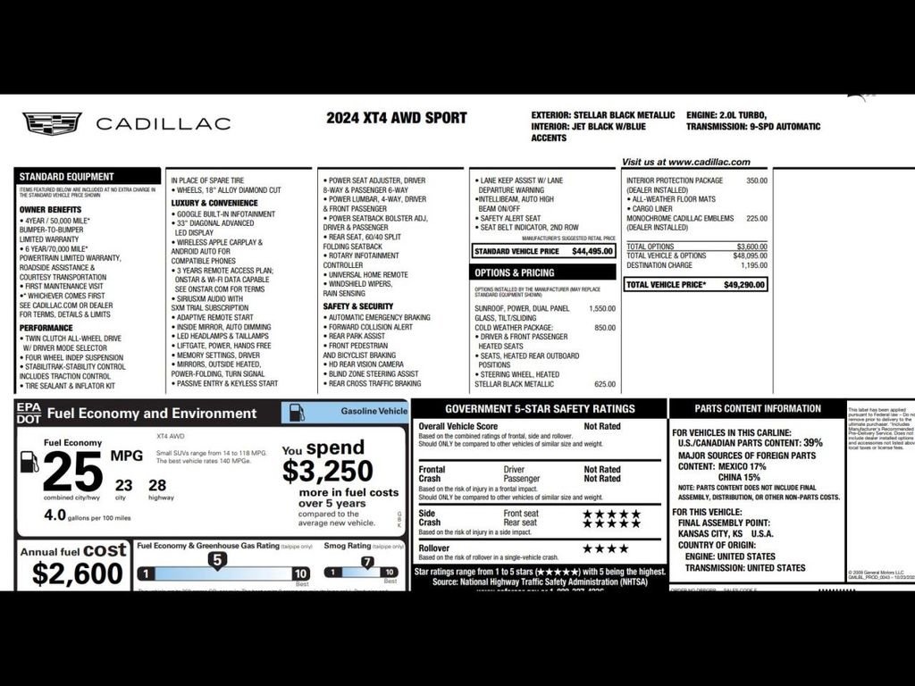 Used 2024 Cadillac XT4 Sport w/ Cold Weather Package image 3