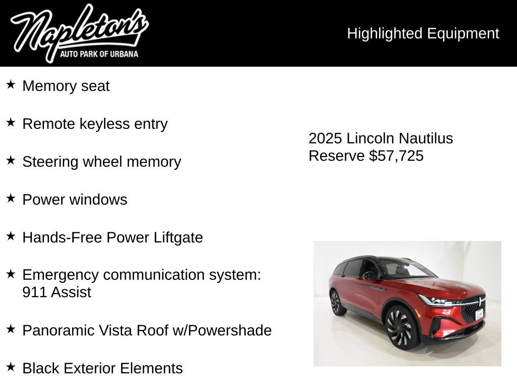 Used 2025 Lincoln Nautilus Reserve w/ Jet Appearance Package AWD/4WD image 16