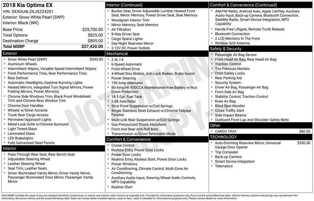 Used 2018 Kia Optima EX FWD image 6