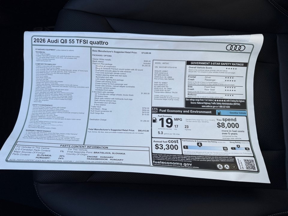 New 2026 Audi Q8 Premium Plus AWD/4WD image 33