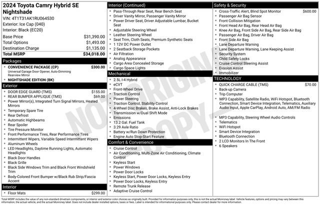 Used 2024 Toyota Camry SE w/ Convenience Package FWD image 20
