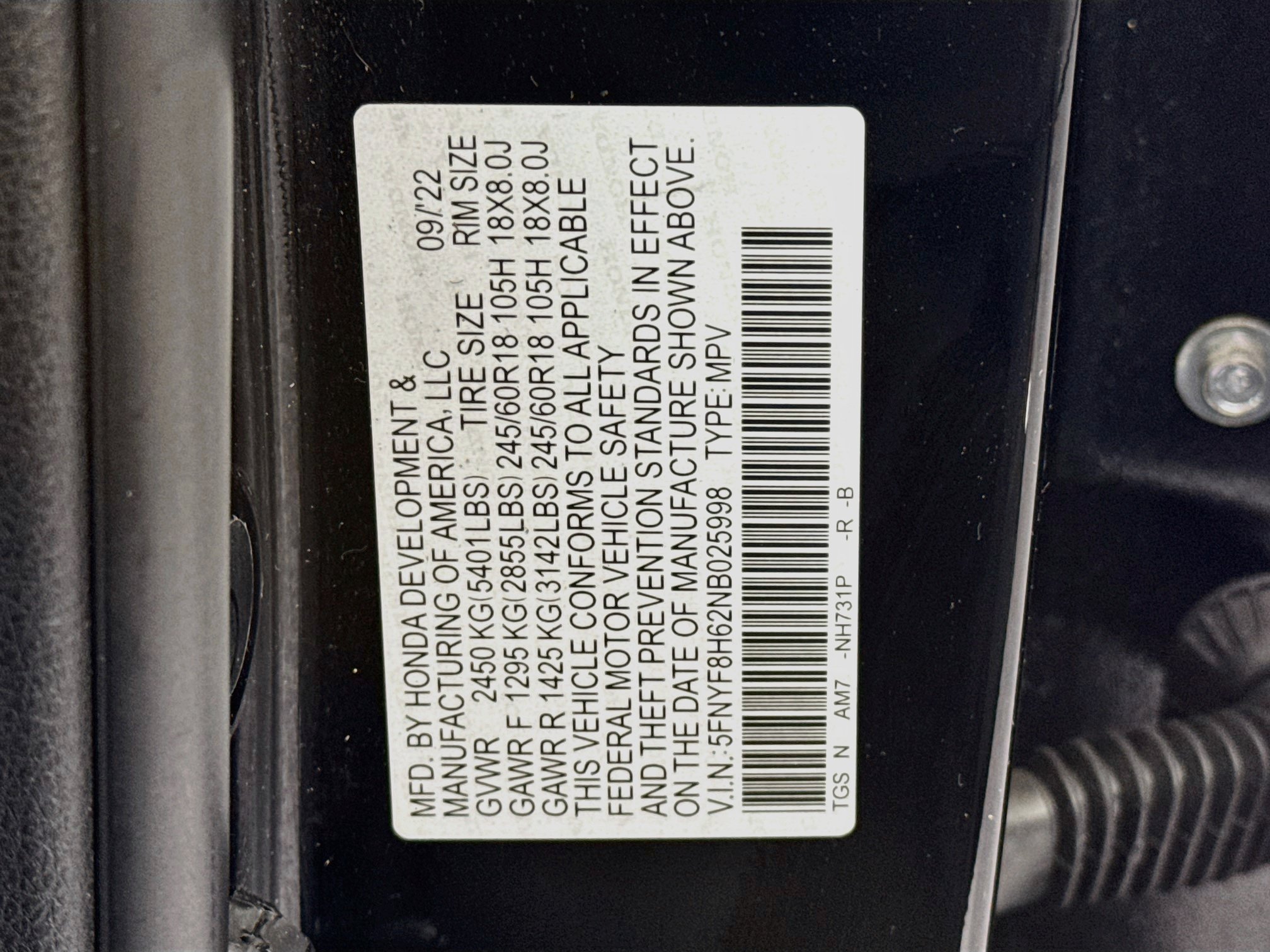 Certified 2022 Honda Passport TrailSport image 33