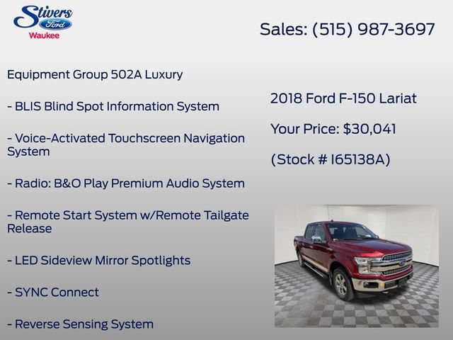 Used 2018 Ford F150 Lariat w/ Equipment Group 502A Luxury AWD/4WD image 8