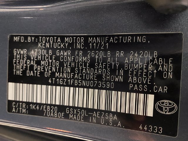 Certified 2022 Toyota Avalon Touring w/ Carpet Mat Package (TMS) FWD image 24