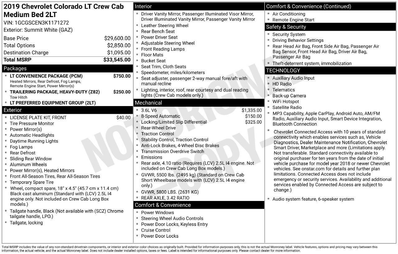 Used 2019 Chevrolet Colorado LT w/ LT Convenience Package RWD image 13