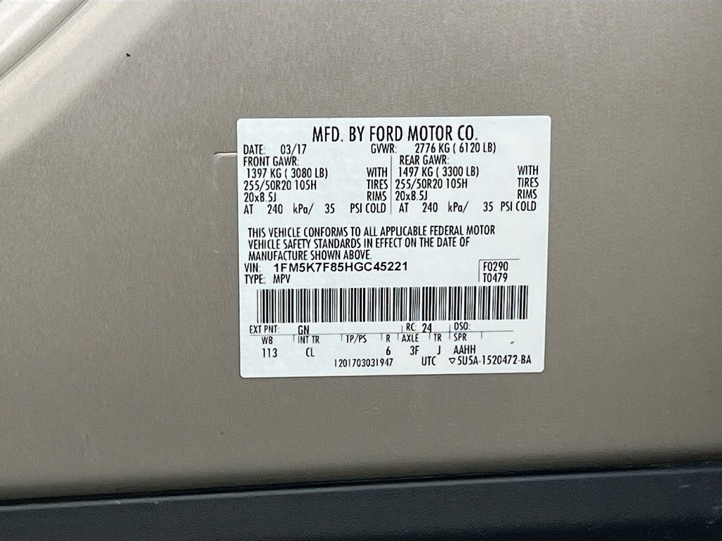 Used 2017 Ford Explorer Limited w/ Equipment Group 301A FWD image 32