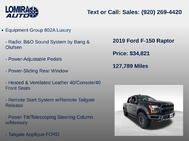 Used 2019 Ford F150 Raptor w/ Equipment Group 802A Luxury AWD/4WD image 20