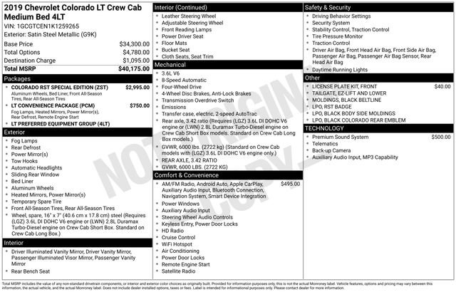 Used 2019 Chevrolet Colorado LT w/ Colorado RST Special Edition image 33