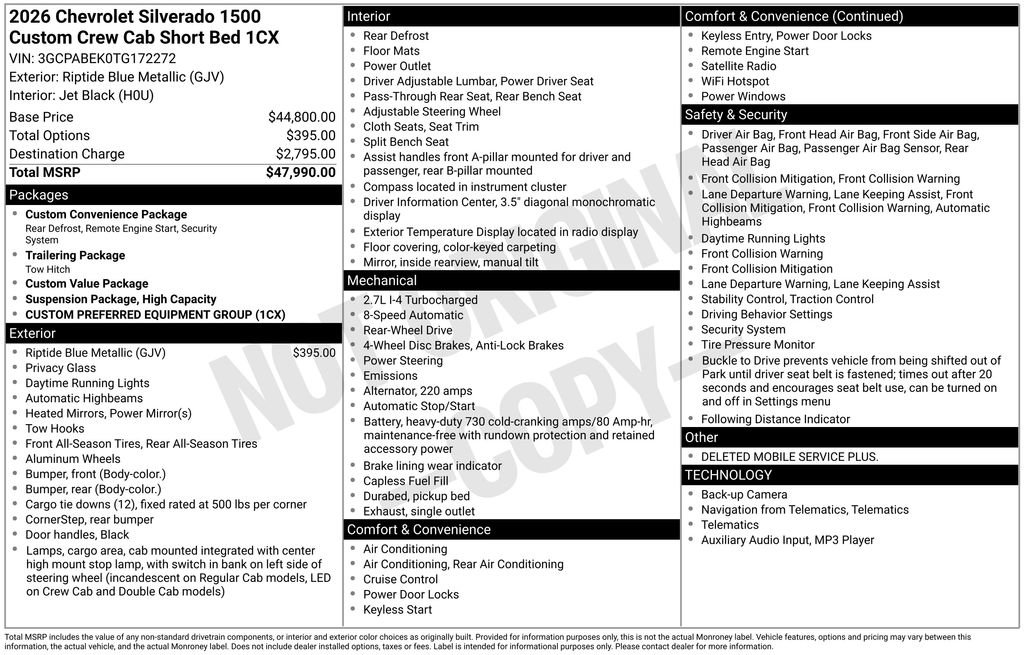 Used 2026 Chevrolet Silverado 1500 Custom RWD image 6