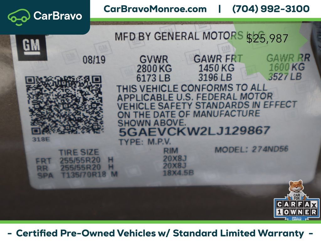 Certified 2020 Buick Enclave Avenir w/ Avenir Technology Package AWD/4WD image 55